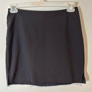 Women’s Medium Dark Gray Mini Skirt Zipper Back 2 Small Slits Each Side Y2K